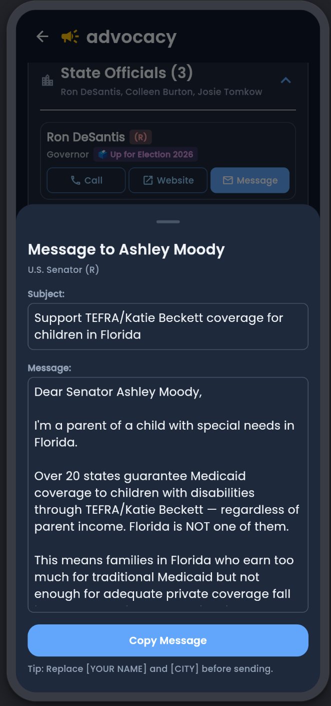 nyceville pre-written message to Senator with Copy Message button